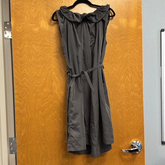 Gray Sheek Satin Ruffle Dress size large - Picture 6 of 6